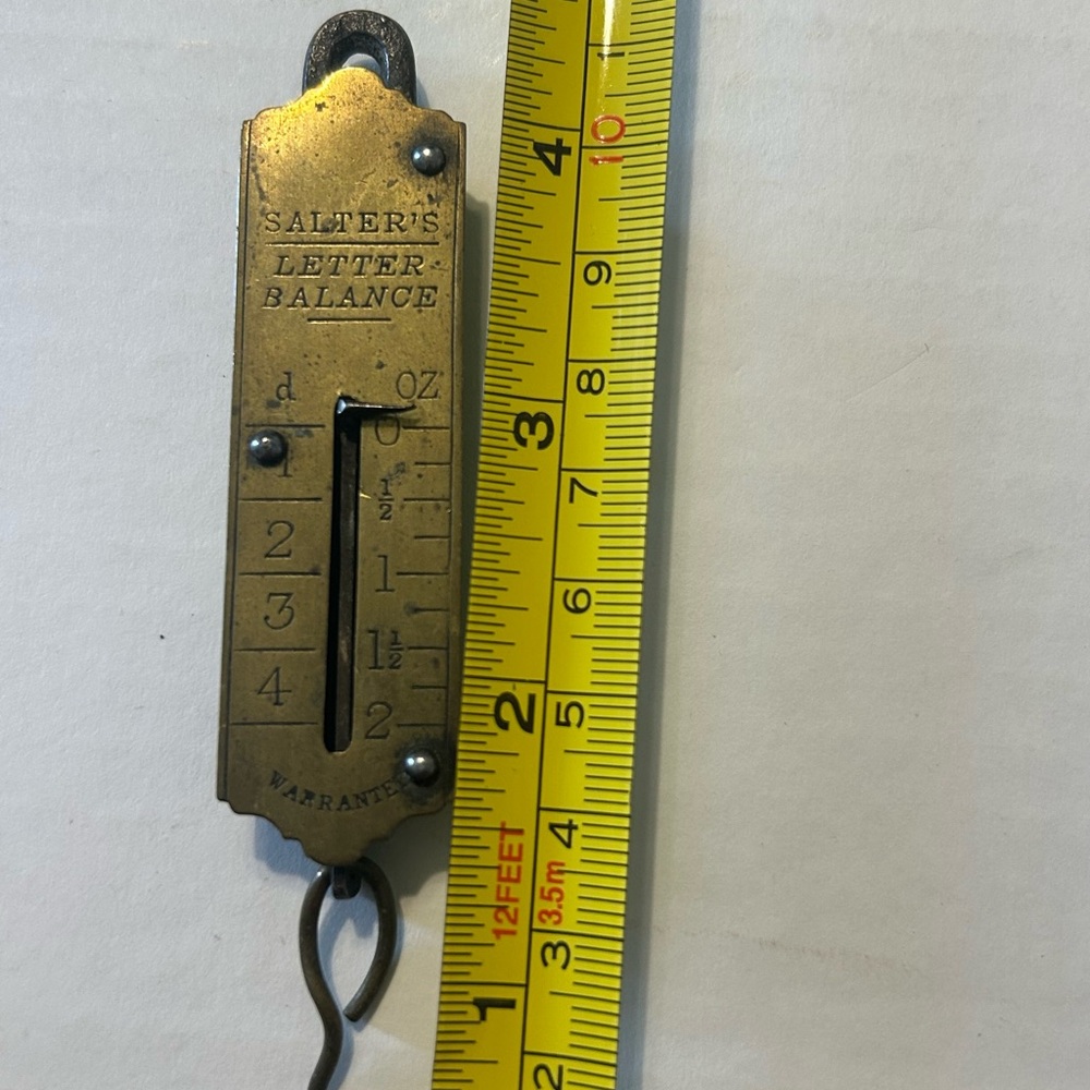 Vintage Salters Pocket Balance, Wrought Iron & Brass Hanging Scale